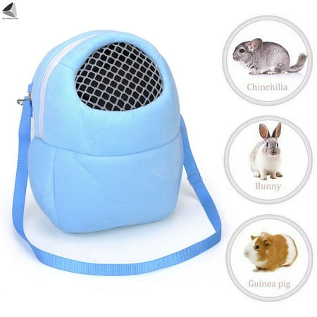 PULLIMORE Small Pet Carrier Bags,Portable African Hedgehog Hamster Breathable Bags,Handbags,Guinea Pig and Squirrel Travel Backpack (S, Blue)