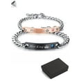 thumbnail image 1 of PULLIMORE Stainless Steel Couple Bracelets His Queen Her King Bracelets for Couples Jewelry Matching Set Christmas Anniversary Valentine's Day Gift (1 Pcs, Rose Gold), 1 of 6