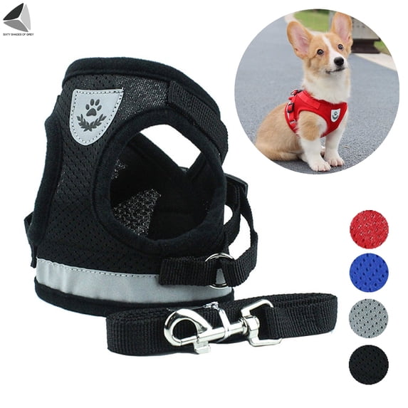 PULLIMORE Step-in Air Dog Harness Pet Vest No Pull No Choke Adjustable Dog Harnesses with Padded Vest for Small Dogs Cats (XL, Black)