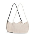 thumbnail image 1 of LAVA Straw Totes Bag Woven Summer Beach Handmade Shoulder Crossbody Bag (White）, 1 of 6