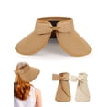 thumbnail image 1 of PULLIMORE Sun Visor Hats for Women，Foldable Wide Brim UV Protection Summer Beach Hat (Khaki), 1 of 11