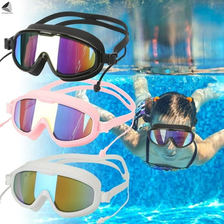 PULLIMORE Super Cool Swimming Goggles Anti-Glare Anti-Fog UV Protection Mirrored Wide Vision Adult Swim Goggles for Men Women Youth (Pink)