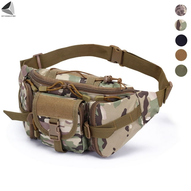 PULLIMORE Fanny Pack Waist Bag Pack Utility Hip Pack Bag with Adjustable Strap Waterproof for Outdoors Fishing Cycling Camping Hiking Traveling Hunting (Camouflage)