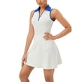 thumbnail image 1 of PULLIMORE Tennis Dress for Women, Sleeveless Tennis Golf Dresses, Zip Up Polo Active Exercise Athletic Dresses (White,M), 1 of 11