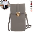 thumbnail image 1 of PULLIMORE Touch Screen Cell Phone Purse Pouch for Women Small Leather Crossbody Bags with Shoulder Strap (Dark Gray）, 1 of 10