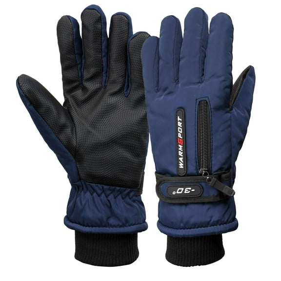 PULLIMORE Touchscreen Ski Gloves, Waterproof Winter Gloves for Men & Women with Grip & Zip Pocket
