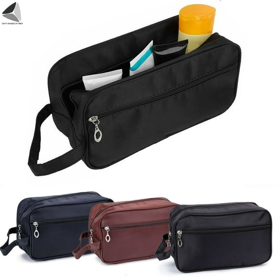 PULLIMORE Travel Makeup Bags Small Cosmetic Case Portable Toiletry Storage Bag Waterproof Cosmetic Organizer for Women (Black)