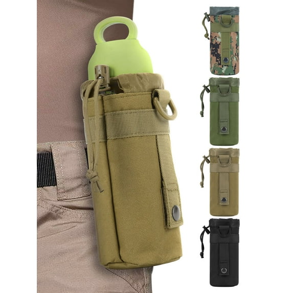 PULLIMORE Travel Water Bottle Bag Kettle Pouch Carry Bag Case for Hiking Camping Outdoor Activities (khaki)