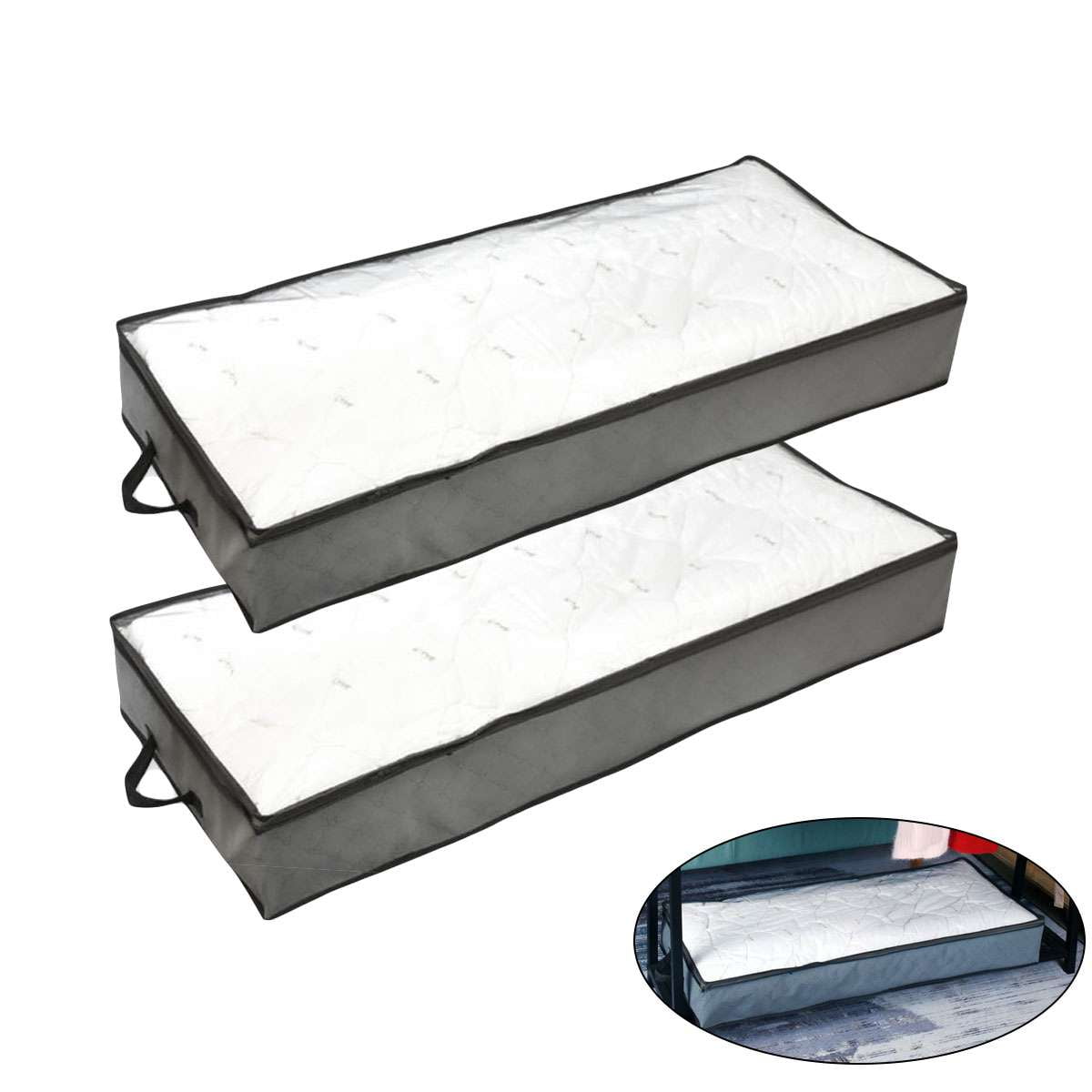 PULLIMORE Under Bed Storage Bags with Clear Window, Underbed Storage ...