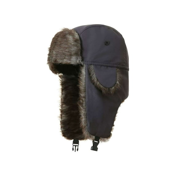 PULLIMORE Unisex Thermal Trapper Hat, Windproof Faux Fur Lined Ushanka Winter Hat with Ear Flaps