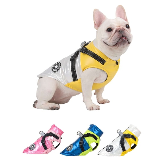 PULLIMORE Warm Dog Coat, Dog Cold Weather Snow Jacket Vest Waterproof Windproof Winter Pet Clothes for Small Medium Large Dogs (White,2XL)