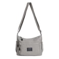 thumbnail image 1 of PULLIMORE Water-Resistant Nylon Crossbody Bag - Large Capacity Shoulder Purse with 8 Pockets(Gray), 1 of 7