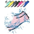 thumbnail image 1 of PULLIMORE Water Skin Sports Shoes Barefoot Quick-Dry Aqua Beach Yoga Stripe Socks Slip-on For Men Women Kids "Pink,L", 1 of 7