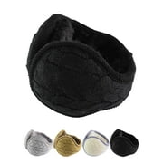 SIXTY SHADES OF GREY PULLIMORE Winter Earmuffs for Women Men Foldable Warm Ear Muffs Cable Knit Fleece Ear Warmer (Black)