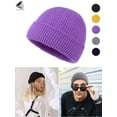 thumbnail image 1 of PULLIMORE Winter Trawler Beanie Watch Hat Knit Short Fisherman Roll-up Edge Skullcap for Men Women, 1 of 9