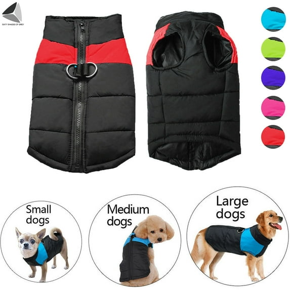 Sixtyshades Winter Warm Dog Jackets Pet Vest Coats Waterproof Windproof Padded Cold Weather Pets Clothes for Small Medium Large Dogs (XL, Red)