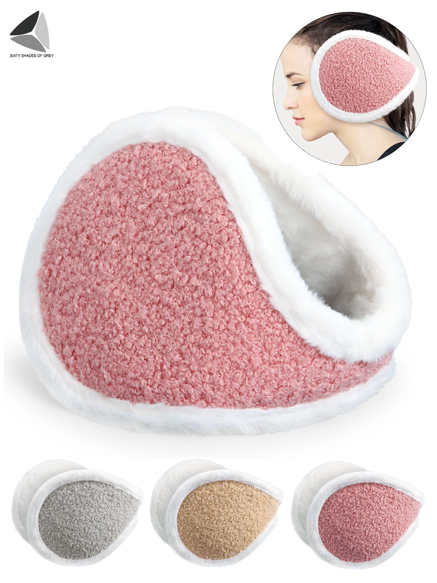 PULLIMORE Winter Warm Earmuffs for Women Men Cold Weather Foldable Ear