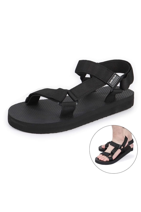 Unisex Casual Sandals Arch Support Summer Water Sandals, Black, S(Women 4-5/Men 3-3.5)