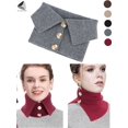 thumbnail image 1 of PULLIMORE Women Fake Turtleneck Scarf Detachable Button Down Knit High Collar Neck Warmer (Gray), 1 of 7