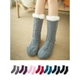 thumbnail image 1 of PULLIMORE Women Girls Warm Slipper Socks Winter Thick Fuzzy Socks Fleece-lined Non Slip Slipper Sock, 1 of 9