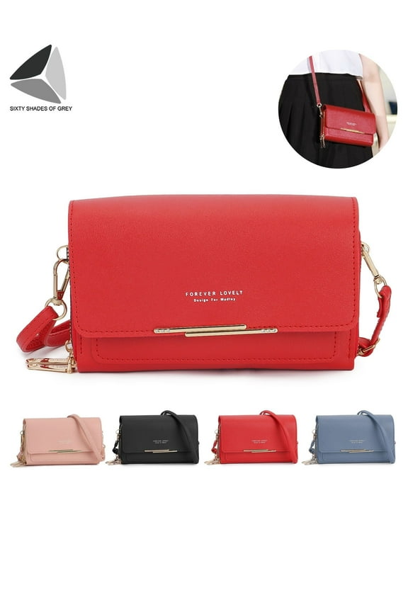 Women Large-capacity Crossbody Bags Small Handbags PU Leather Shoulder Purses and Handbags (Black)