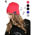 thumbnail image 1 of PULLIMORE Women Men Wireless Bluetooth Smart Beanie Hats Winter Warm Knitted Music Caps with Built-in Headphones Headset Stereo Speakers and Mic (Red), 1 of 9