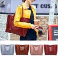 thumbnail image 1 of PULLIMORE Women PU Leather Tote Bag Large Capacity Tassel Shoulder Handbag (Brown), 1 of 8