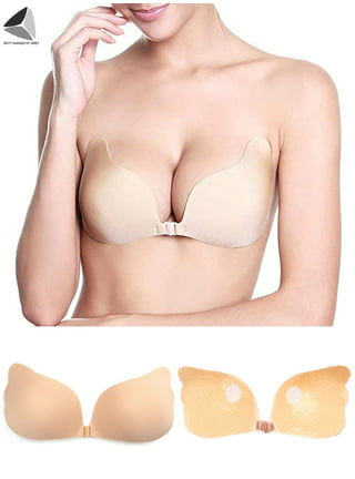 Dadaria Strapless Sticky Bras for Women Push Up Ladies Large Size Gathering  Invisible Bra Glossy Breast Stickers Seamless Bra Silicone Underwear Beige