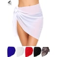 thumbnail image 1 of PULLIMORE Women Short Sarongs Bikini Wrap Sheer Chiffon Cover Ups Short Skirt for Swimwear Beachwear (White), 1 of 7