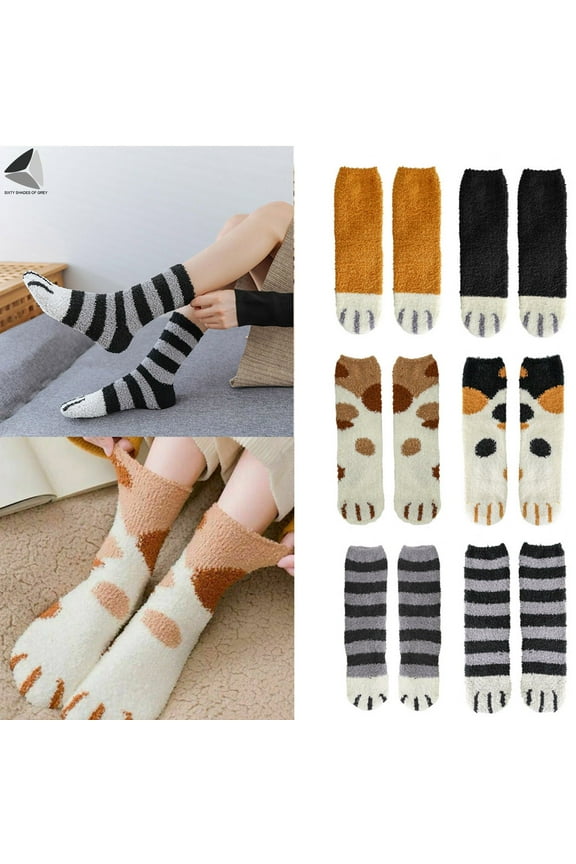 Women Warm Soft Plush Slipper Sock Winter Fluffy Microfiber Crew Socks Casual Home Sleeping Fuzzy Cozy Sock