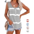 thumbnail image 1 of PULLIMORE Women's Boho Tie Dye Tops Summer Tank Tops Sleeveless Crew Neck Casual Loose T-Shirts Plus Size (3XL, Gray), 1 of 9
