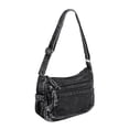 thumbnail image 1 of PULLIMORE Women's Denim Crossbody Bag - Adjustable Strap, Multiple Pockets, Holds Phone & Wallet (Black), 1 of 6