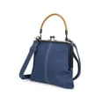 thumbnail image 1 of PULLIMORE Women's Denim Frame Bag with Kiss-Lock Closure - Adjustable Crossbody Strap & Top Handle, 3-in-1 Purse (Navy), 1 of 6