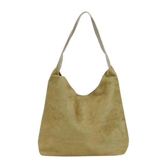 PULLIMORE Women's Synthetic Suede Tote Bag - Spacious 13.7" Work Bag with Magnetic Closure, 4 Colors (Green)