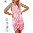 thumbnail image 1 of PULLIMORE Women's Tie Dye Summer Tank Dress Casual Sleeveless T-Shirt Dresses Beach Short Swing Sundress (XL, Pink), 1 of 10