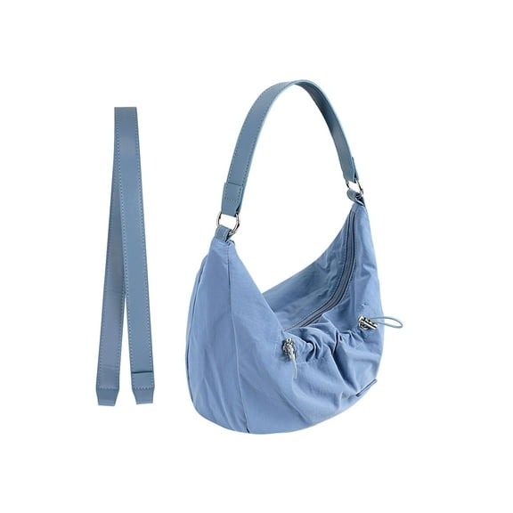 PULLIMORE Women's Water-Resistant Nylon Handbag - Adjustable Crossbody Strap (13.6"-29.1"), Large Capacity (Blue)