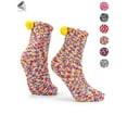 thumbnail image 1 of PULLIMORE Womens Fuzzy Cozy Slipper Socks Winter Warm Fluffy Plush Crew Sleeping Sock (Colorful), 1 of 8