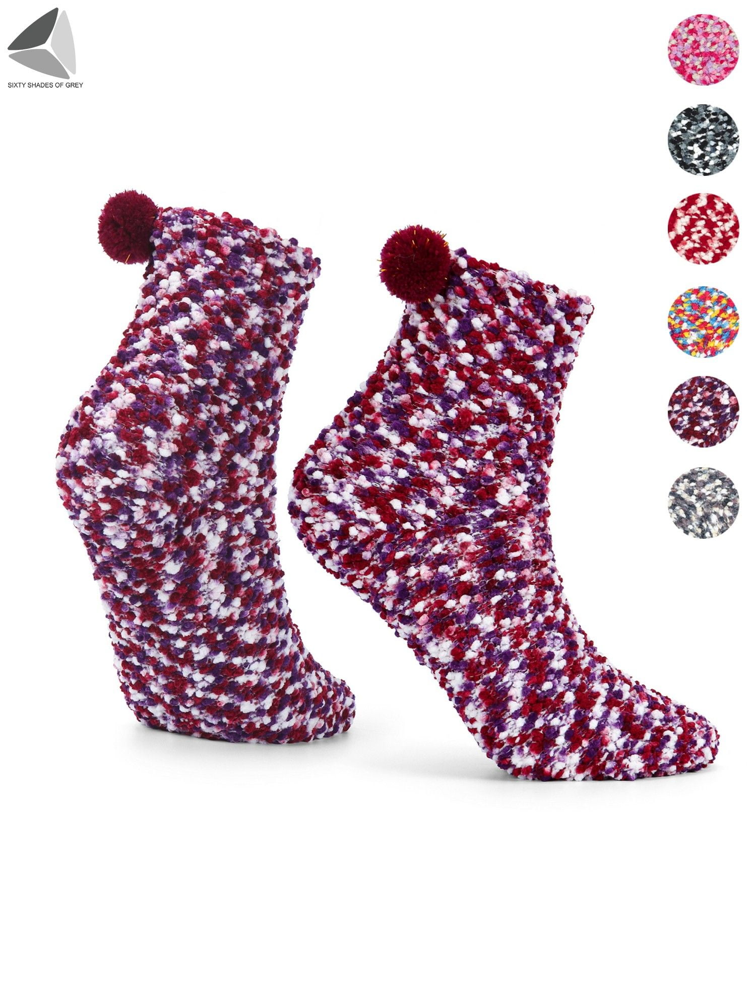 PULLIMORE Womens Fuzzy Cozy Slipper Socks Winter Warm Fluffy Plush Crew ...