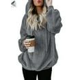 thumbnail image 1 of PULLIMORE Womens Fuzzy Fleece Hoodie Sweatshirt Oversized Zip Up Hoodies Sherpa Hooded Pullover with Pockets (2XL, Gray), 1 of 7
