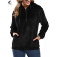 thumbnail image 1 of PULLIMORE Womens Fuzzy Fleece Hoodie Sweatshirt Oversized Zip Up Hoodies Sherpa Hooded Pullover with Pockets (M, Black), 1 of 7