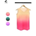 thumbnail image 1 of PULLIMORE Womens Gradient Tank Tops V Neck T Shirts Sleeveless Summer Casual Loose Tee Blouse (XL, Yellow), 1 of 10