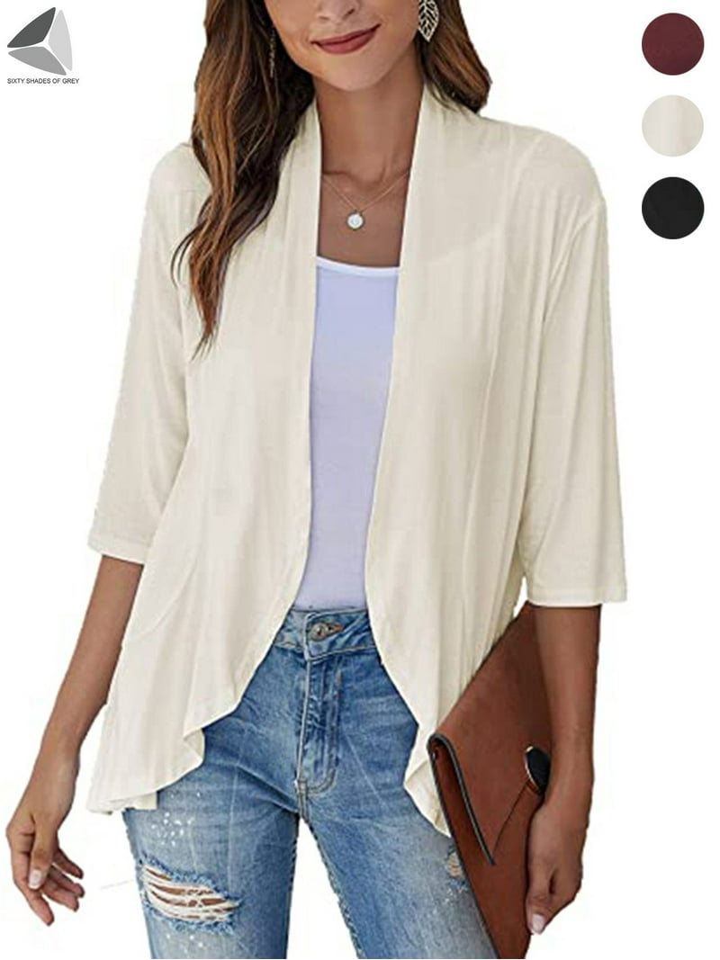 PULLIMORE Womens Lightweight Summer Cardigan Casual Open