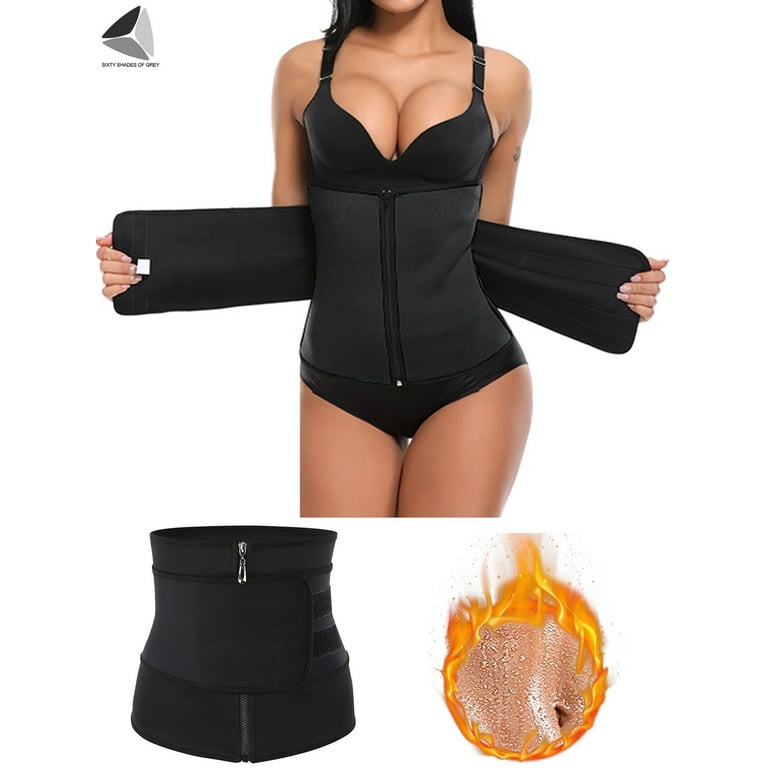 PULLIMORE Womens Neoprene Waist Trainer Belt Sauna Sweat Waist Cincher Thermo Wrap Body Shaper for Weight Loss Size 2XL