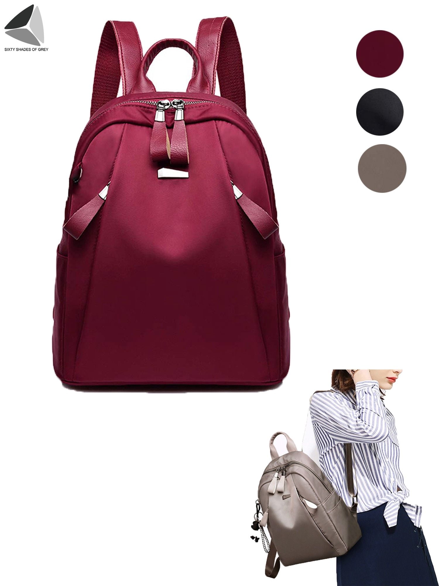 Anti-Theft Water-Resistant Oxford Backpack Purse with Back Zipper Access for Oxford Cloth Stitching Women main image 4