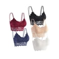 thumbnail image 1 of PULLIMORE Womens Sexy Deep V Backless Lace Bralette Crochet Tank Top Camisole Padded Bra Crop Lingerie Bra Size M-L "Blue", 1 of 8