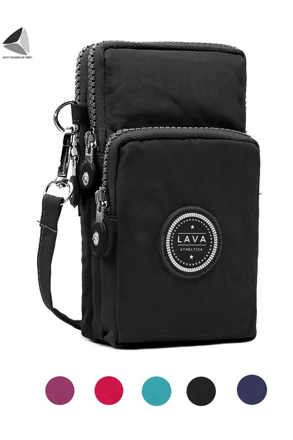 Womens Small Crossbody Purse Nylon Zipper Cell Phone Messenger Bags Shoulder Wallet Handbags (Black)