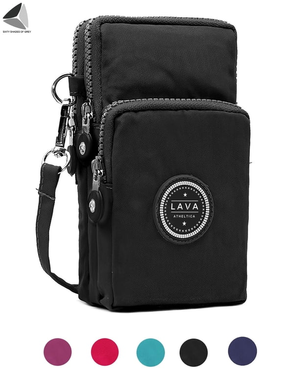Womens Small Crossbody Purse Nylon Zipper Cell Phone Messenger Bags Shoulder Wallet Handbags (Black)