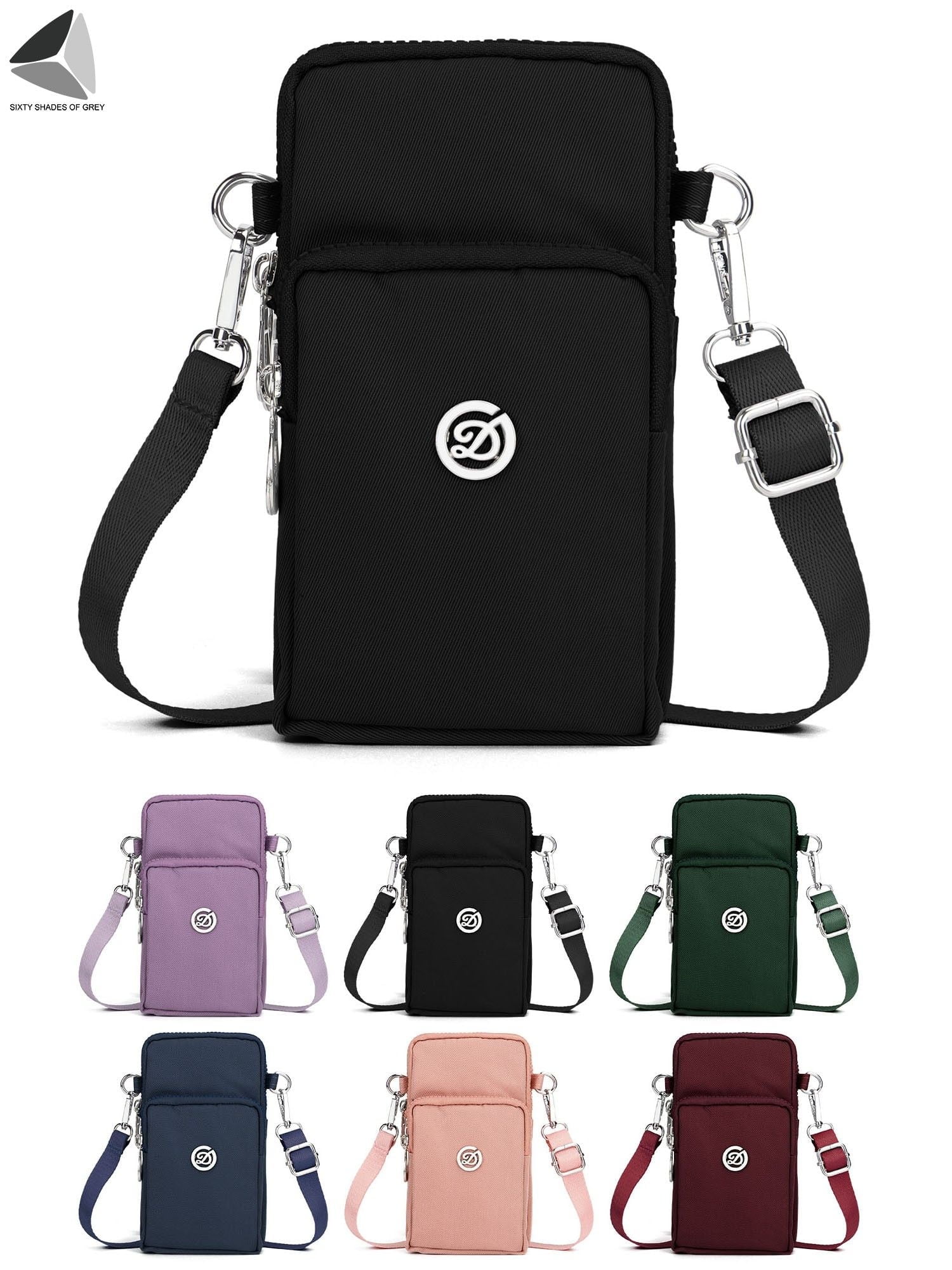 PULLIMORE Womens Small Crossbody Shoulder Bags Casual Nylon Phone Purse Handbag Wallet (Black)
