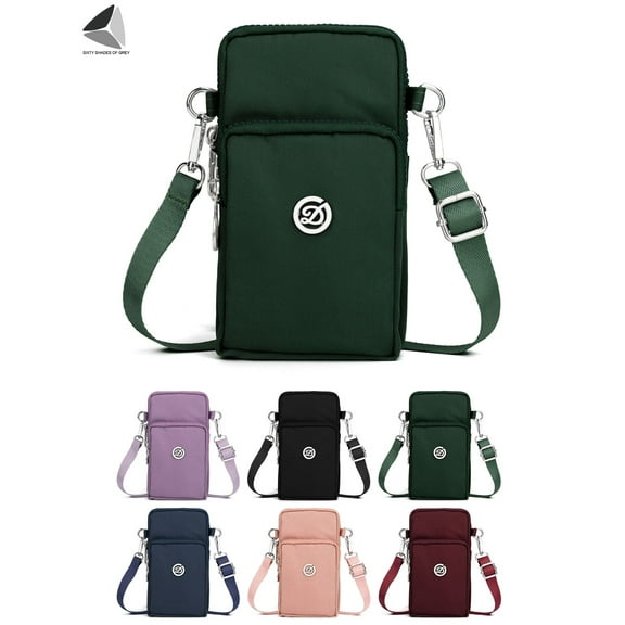 PULLIMORE Womens Small Crossbody Shoulder Bags Casual Nylon Phone Purse Handbag Wallet (Green)