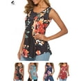 thumbnail image 1 of PULLIMORE Womens Summer Loose Sleeveless Vest Casual Floral Tank Tops Crew Neck Plus Size Tee Shirts Blouse (L, Black), 1 of 8